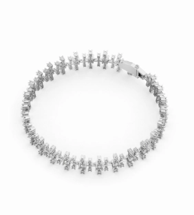 Dazzling Shine Noam Carver Latis Collection Tennis Diamond Bracelet in 14K White Gold (2.91ctw)