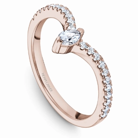 Delicate Layer Noam Carver Pointed Diamond Wedding Band in Rose Gold