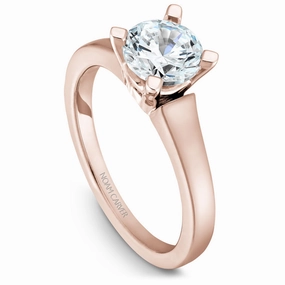 Noam Carver Solitaire Engagement Ring Setting in Rose Gold Vibrant Jewelry Shine Finish