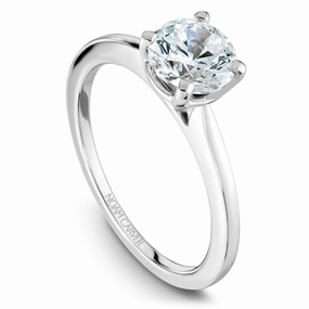 Noam Carver Solitaire Engagement Ring Setting in White Gold Fresh Highlight Graceful Feature
