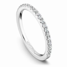 Noam Carver Thin Diamond Wedding Band in White Gold Graceful Twist Distinctive Look