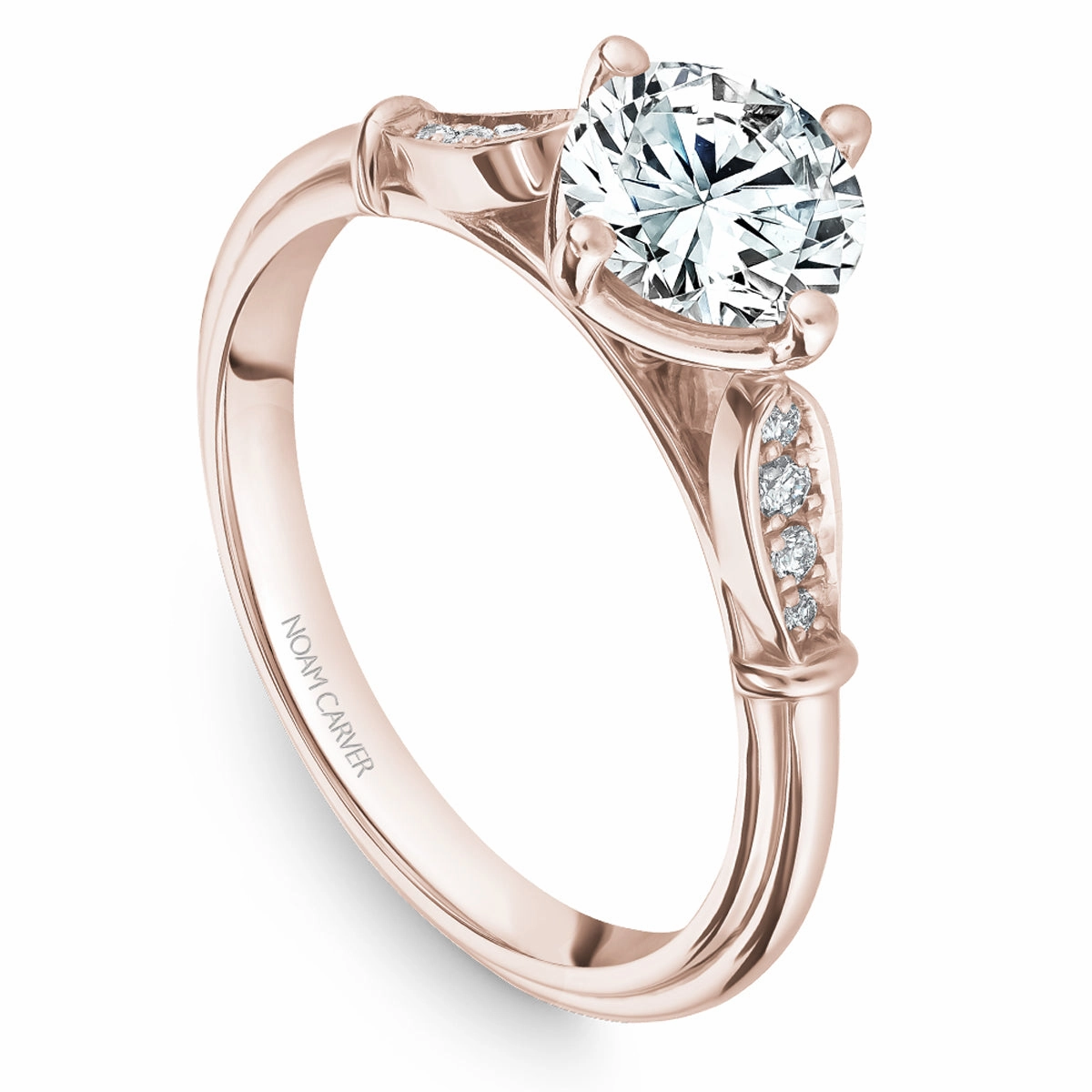 Classic Outfit Vivid Accent Noam Carver Vintage Diamond Engagement Ring Setting in Rose Gold