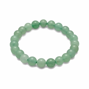 Aventurine 8mm Bead Stretch Bracelet Green Round Designer Label