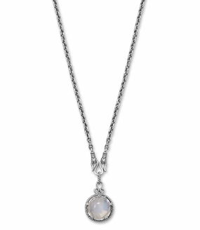 Lightweight Piece Reversible Rainbow Moonstone and Lapis Lazuli Necklace - Adjustable