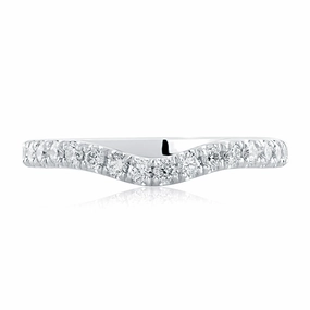 Elegant Radiance Sparkle Touch A. Jaffe Contour Diamond Wedding Band in White Gold