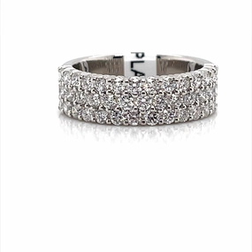 Bremer Jewelry Round Diamond Half Anniversary Fashion Ring in Platinum (1.29ctw) Radiant Gem Stylish Shape