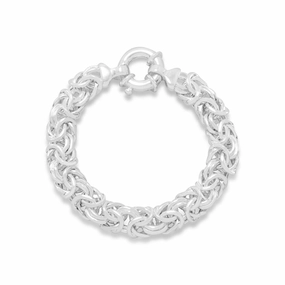 Finest Selection New Arrival Oval Byzantine Bracelet Sterling Silver 12mm Wide