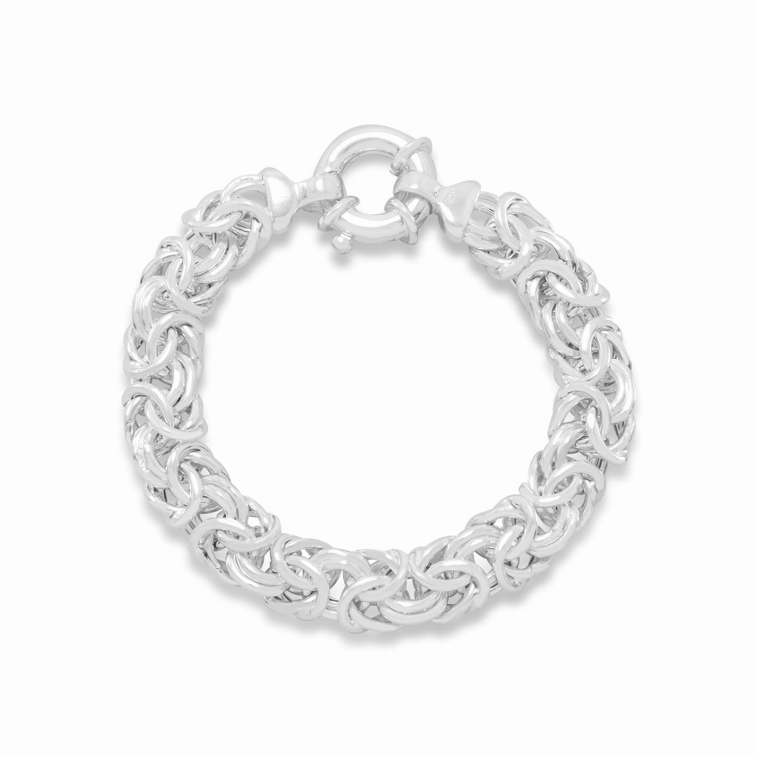 Oval Byzantine Bracelet Sterling Silver 12mm Wide Individuality Highlight