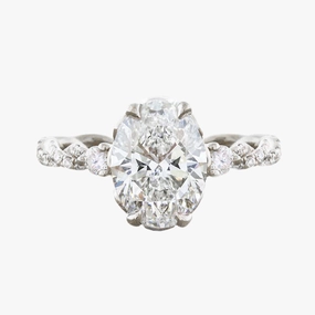 Fashionable Expression Luxury Keepsake Oval Cut Twisted Cubic Zirconia Ring in Sterling Silver