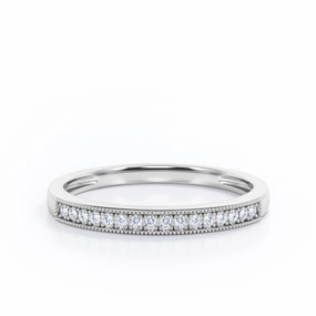 Pave 0.15 TCW Round Shape Milgrain Wedding Band Budget Product