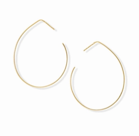 Pear Shape Hoop Wire Earrings Gold-plated Silver Simple Essential Fashionable Vibe