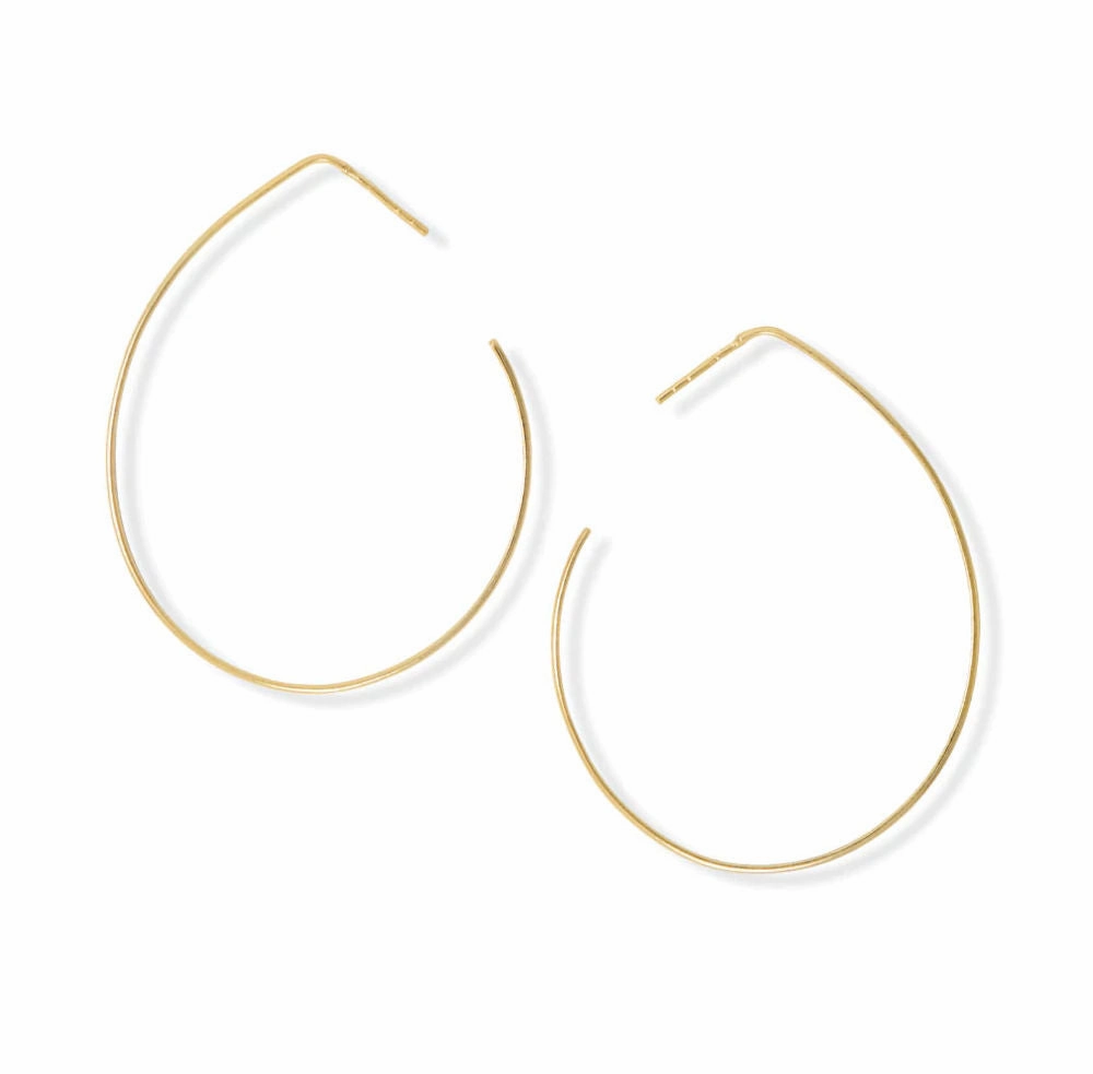 Pear Shape Hoop Wire Earrings Gold-plated Silver Simple Essential Fashionable Vibe