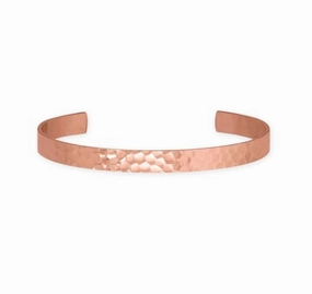Hammered Finish Copper Cuff Bracelet 6.8mm width - Made in the USA Esteemed Composites