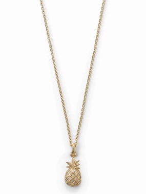 Casual Detail Perfect Gift Pineapple Necklace with Cubic Zirconia Gold-plated Sterling Silver