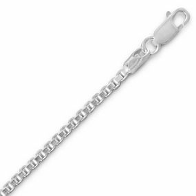 Sterling Silver Extra Heavy Box Chain Necklace 1.5mm Width Spring Accent