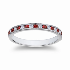 Artisan Edge Bremer Jewelry Ruby and Diamond Channel Set Ring in Platinum (0.40ctw)