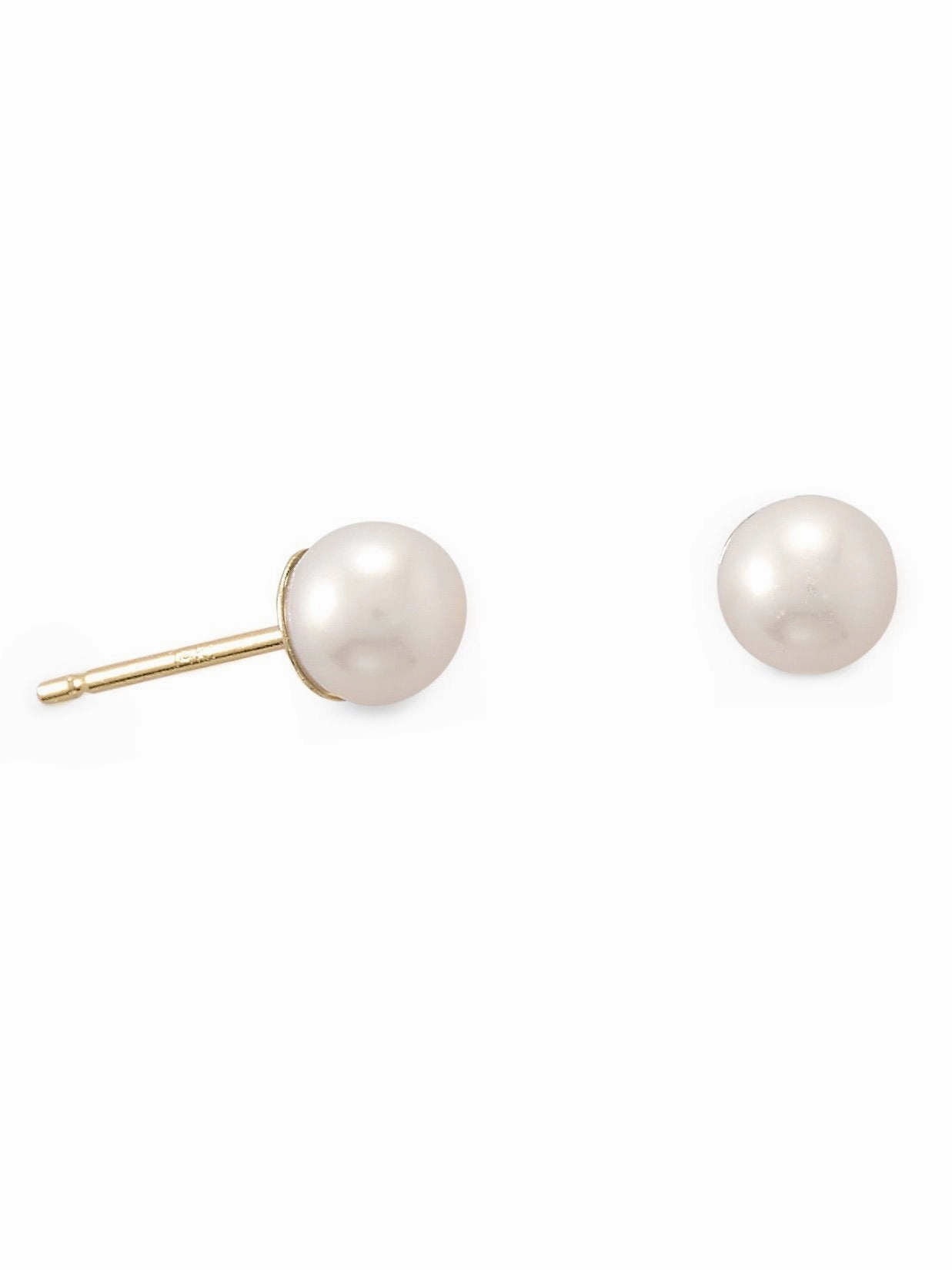 14k Yellow Gold Cultured Freshwater Pearl Stud Earrings Miniature Item Durable Finish