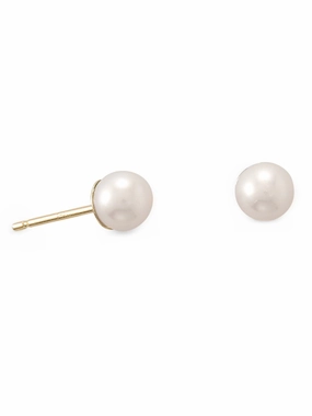 14k Yellow Gold Cultured Freshwater Pearl Stud Earrings Miniature Item Durable Finish