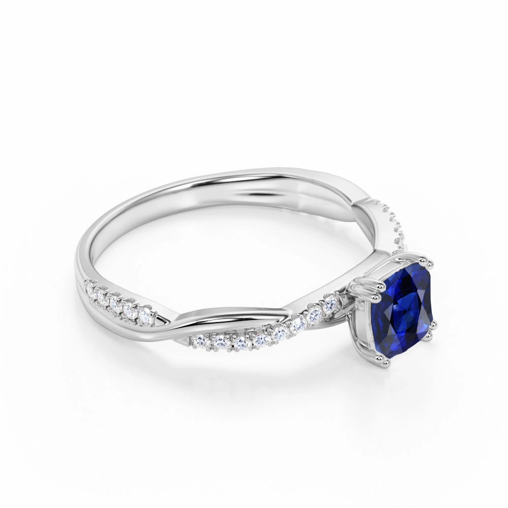 Next generation Perfect Choice Infinity 1.25 Ct Cushion Lab Sapphire Engagement Ring