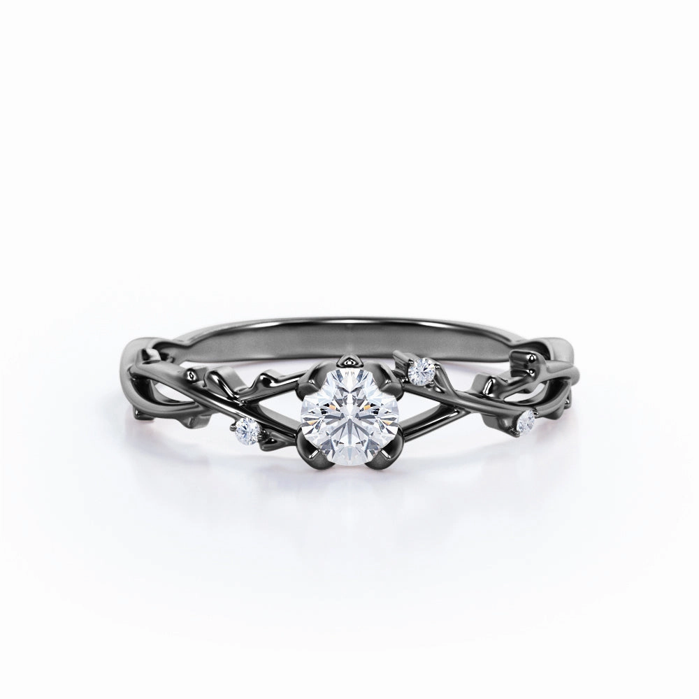 0.50 Ct Round Cut Diamond Nature Engagement Ring Stylish Design