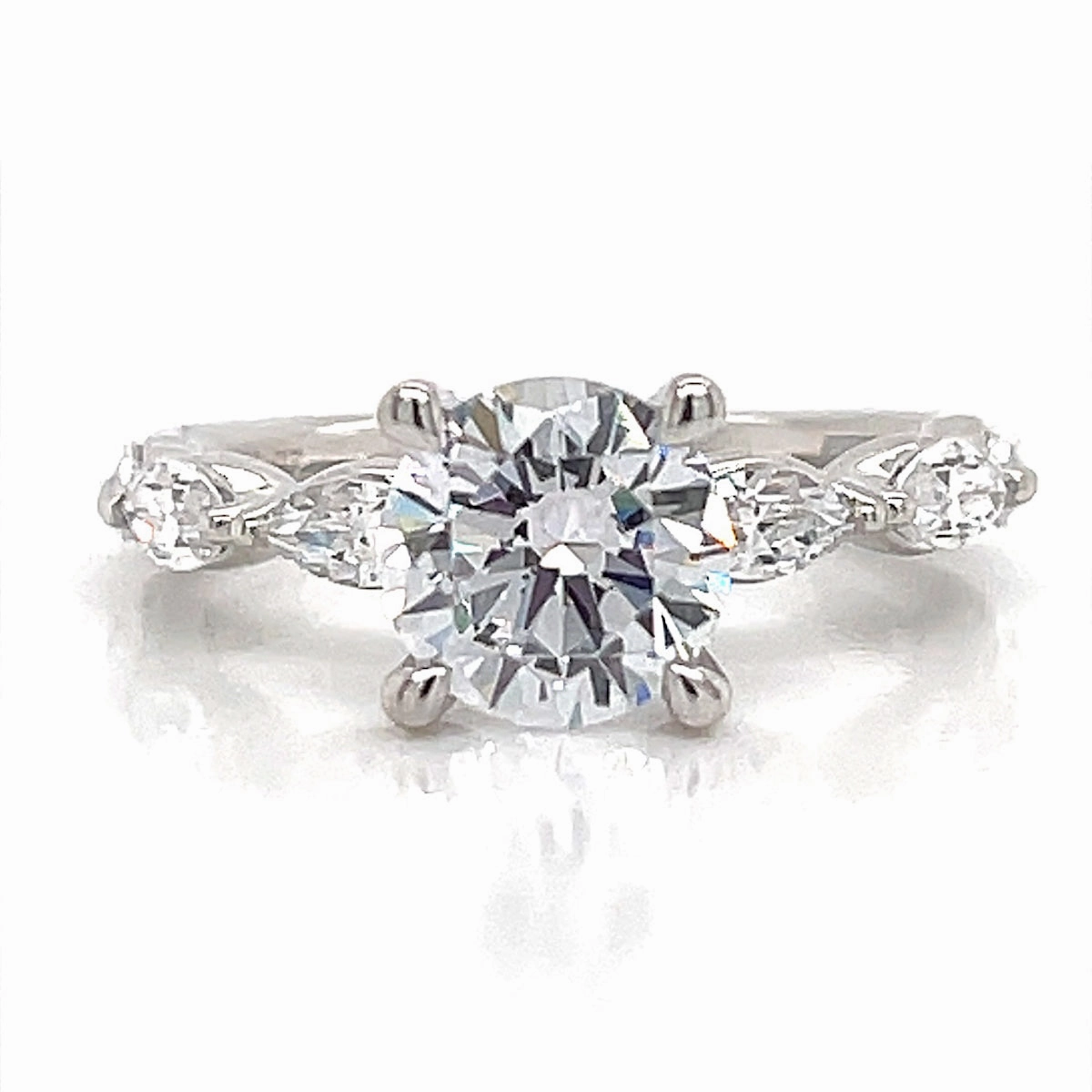 Gala Look A. Jaffe Marquise Engagement Ring Setting in White Gold