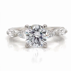 Gala Look A. Jaffe Marquise Engagement Ring Setting in White Gold