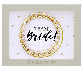 Dee Berkley 7 inch Bracelet in Yellow Gold Filled  "Team Bride" Custom Shine Design