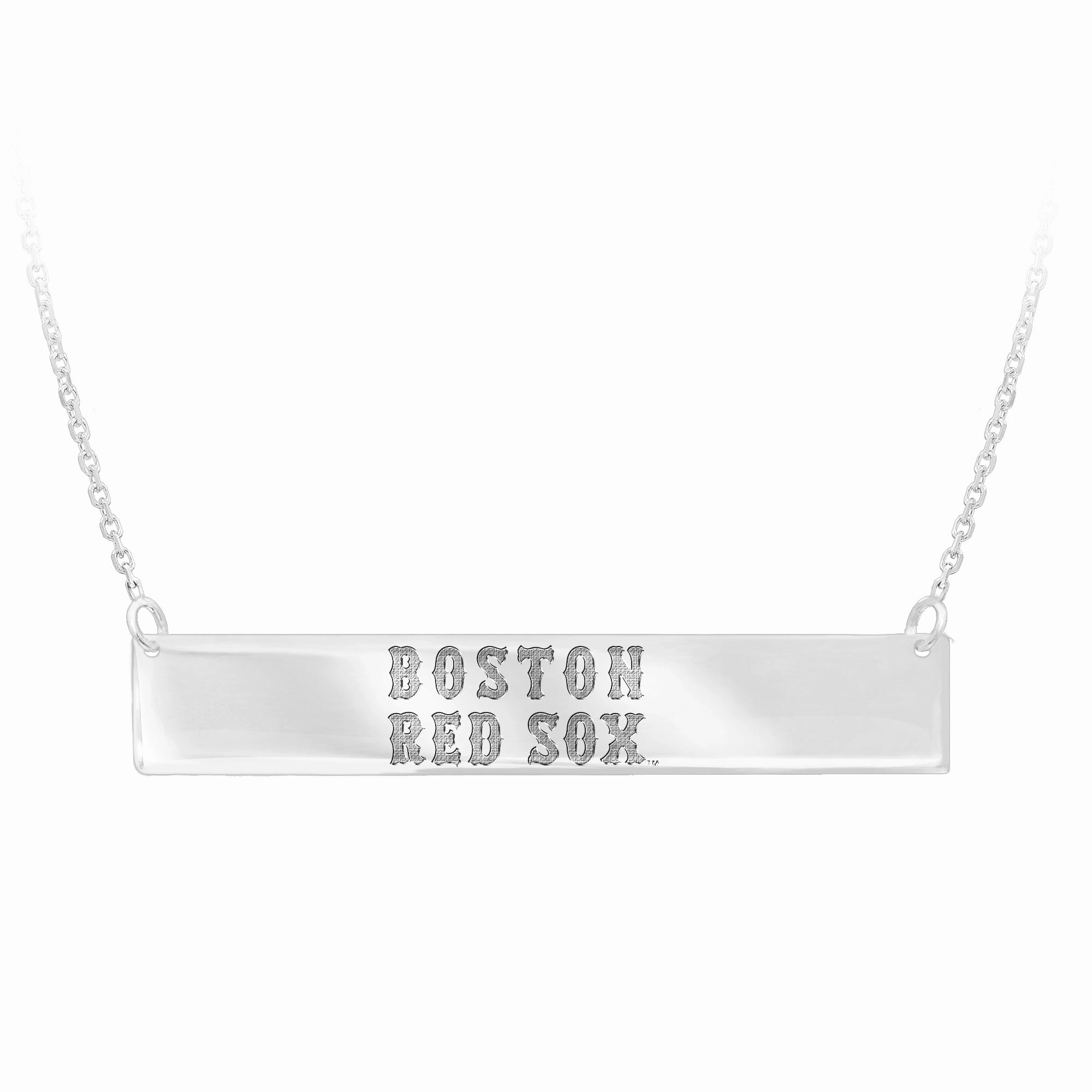 Red Sox Bar Necklace Licensed MLB Team Sterling Silver Magnificent Design Modern Look
