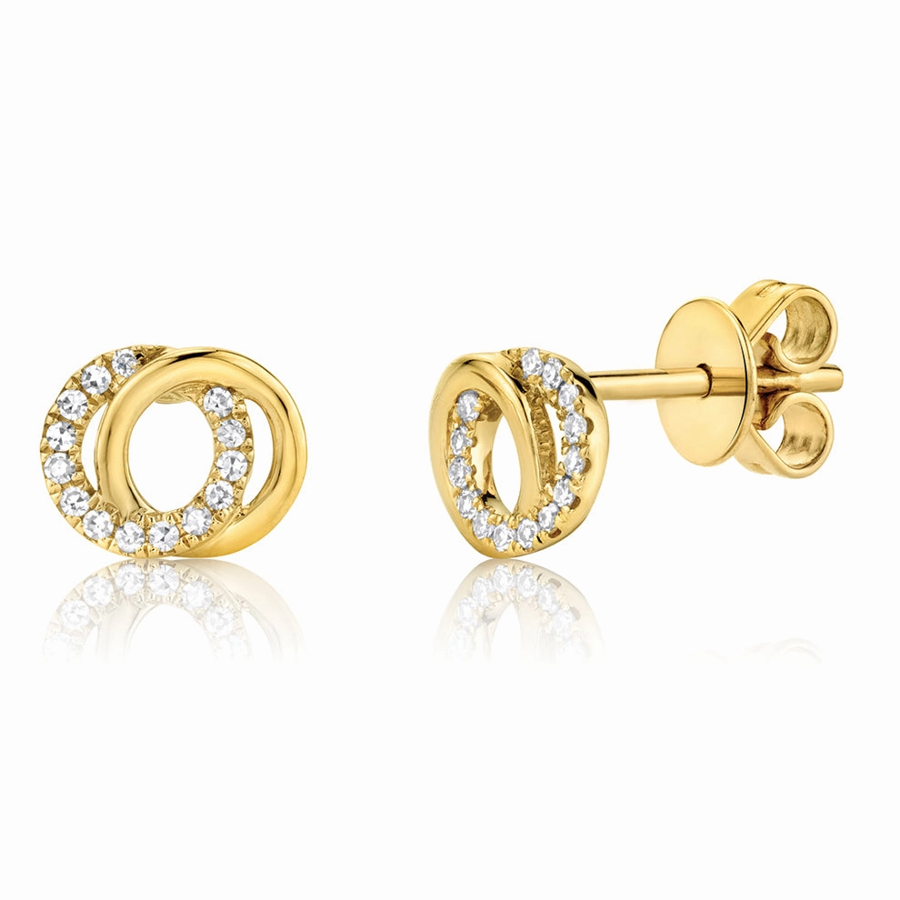 Tasteful Accent Bremer Jewelry You   Me Diamond Stud Earrings in 14K Yellow Gold (0.09ctw)