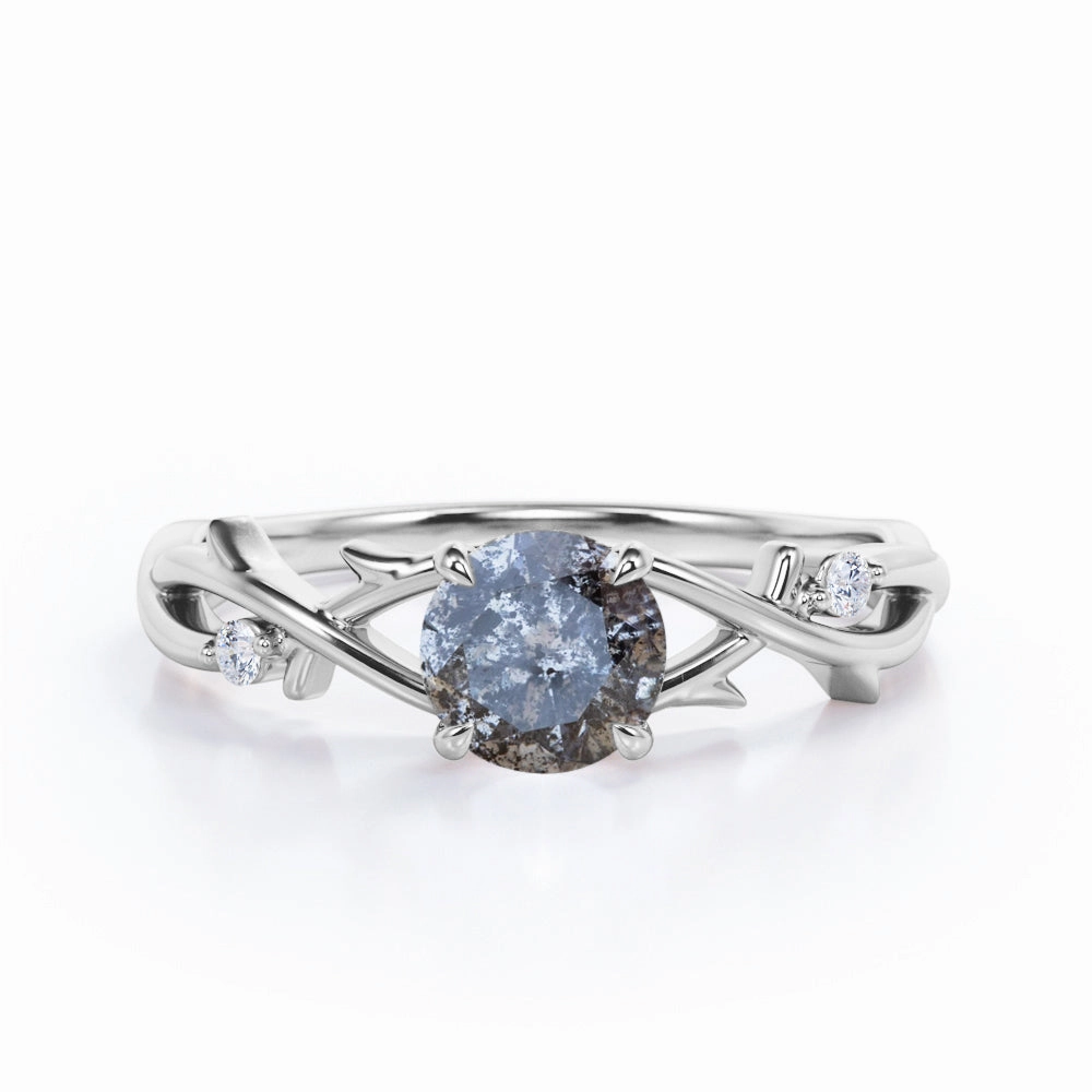 Superior Embellishment Infinity 0.40 Ct Round Salt and Pepper Diamond Bridal Set