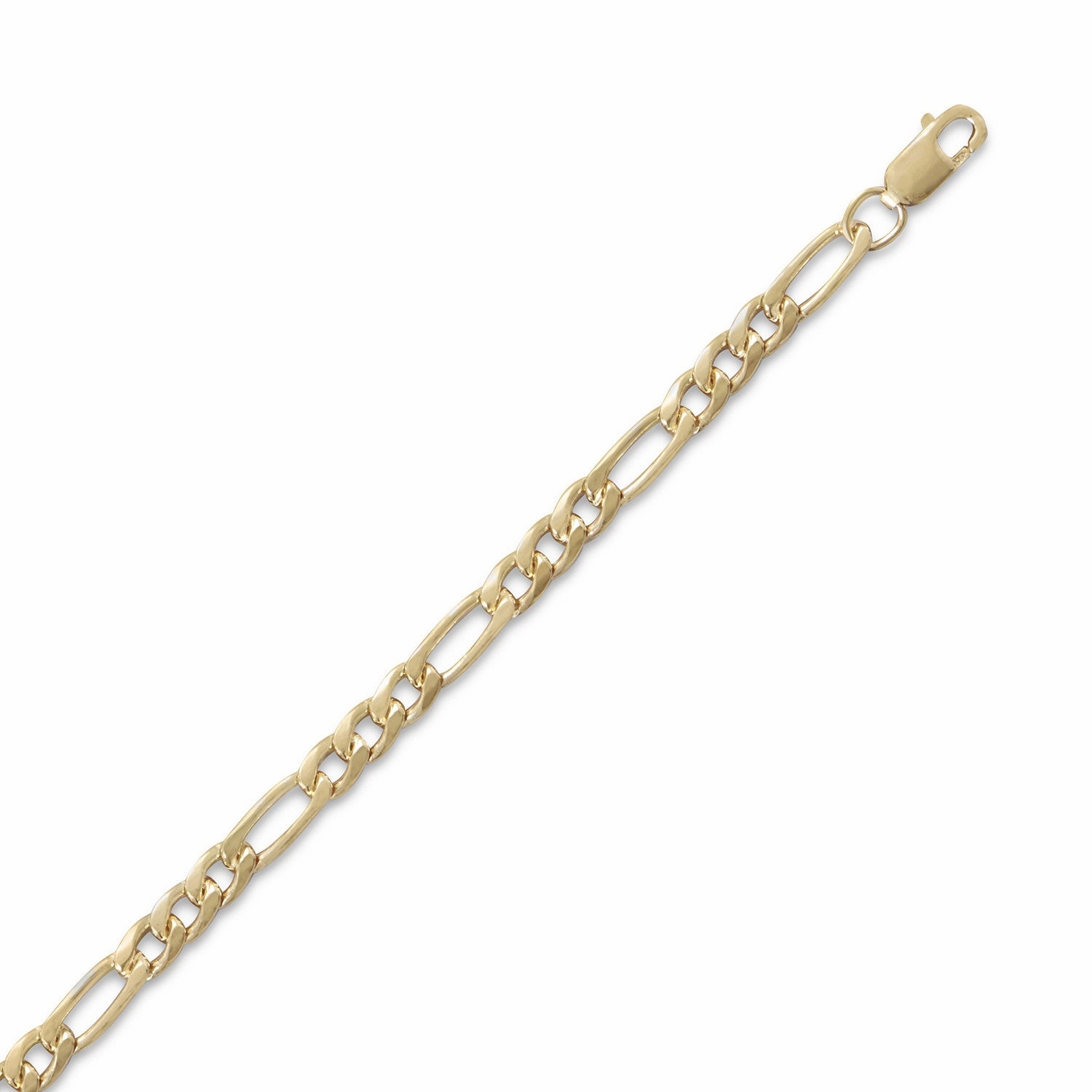 Figaro Chain Bracelet Yellow Gold-filled 3.6mm Wide - Made in the USA Dressy Accent Continental Acclaim