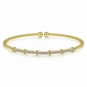 Personal Touch 14K Yellow Gold Bujukan Cuff Bracelet with Diamonds
