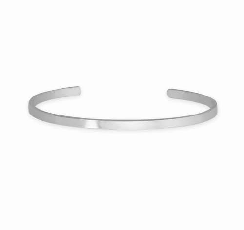 Smooth Cuff Bracelet Sterling Silver 3.2mm width - Made in the USA Ancestral Legend