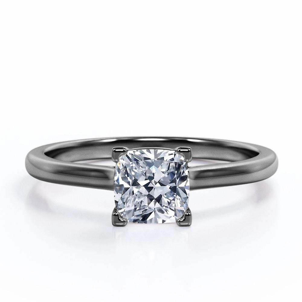 Solitaire 1 Carat Cushion Cut Moissanite Engagement Ring Timeless Proportion