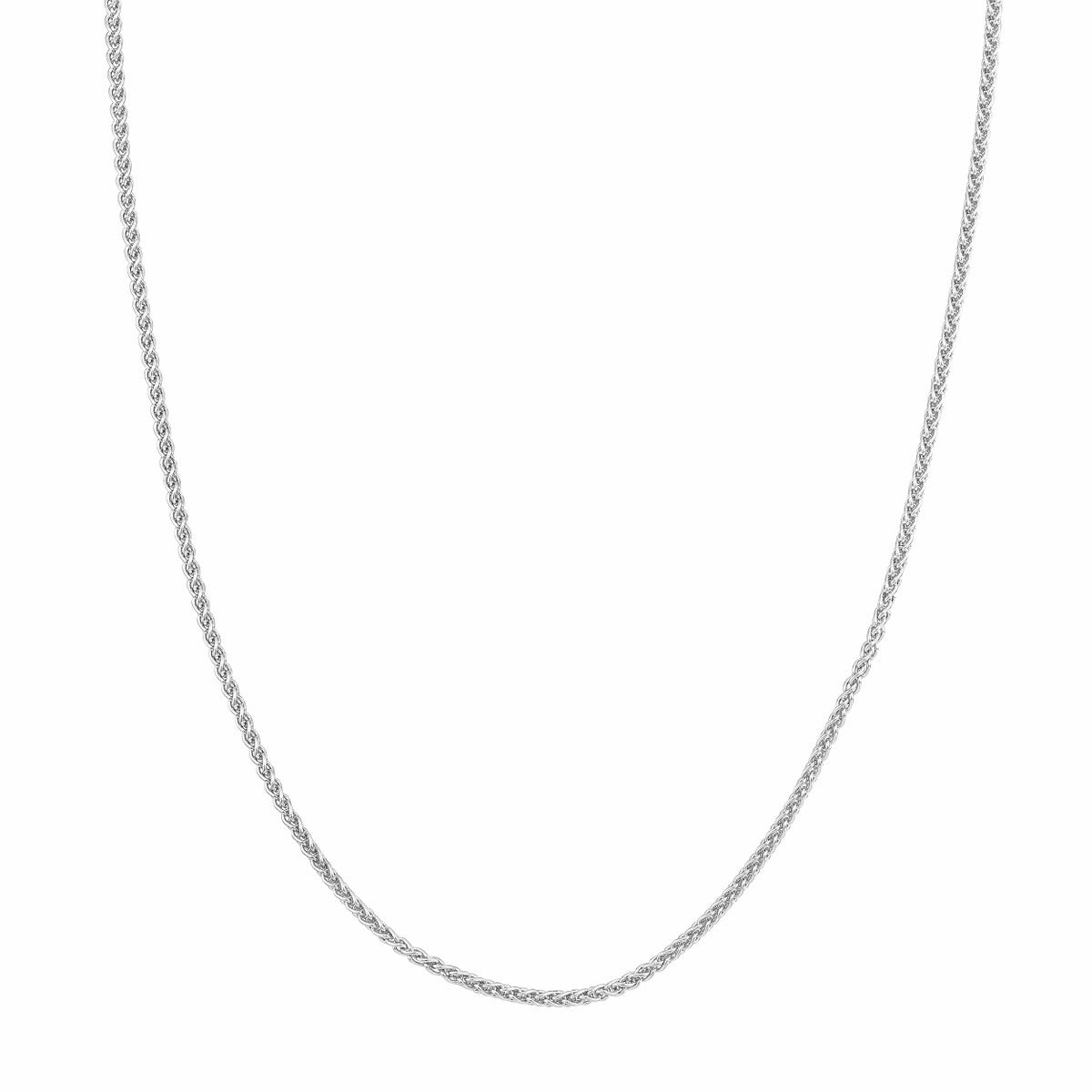 Sterling Silver 2.25mm Wheat Chain with Lobster Lock Minimal Detail