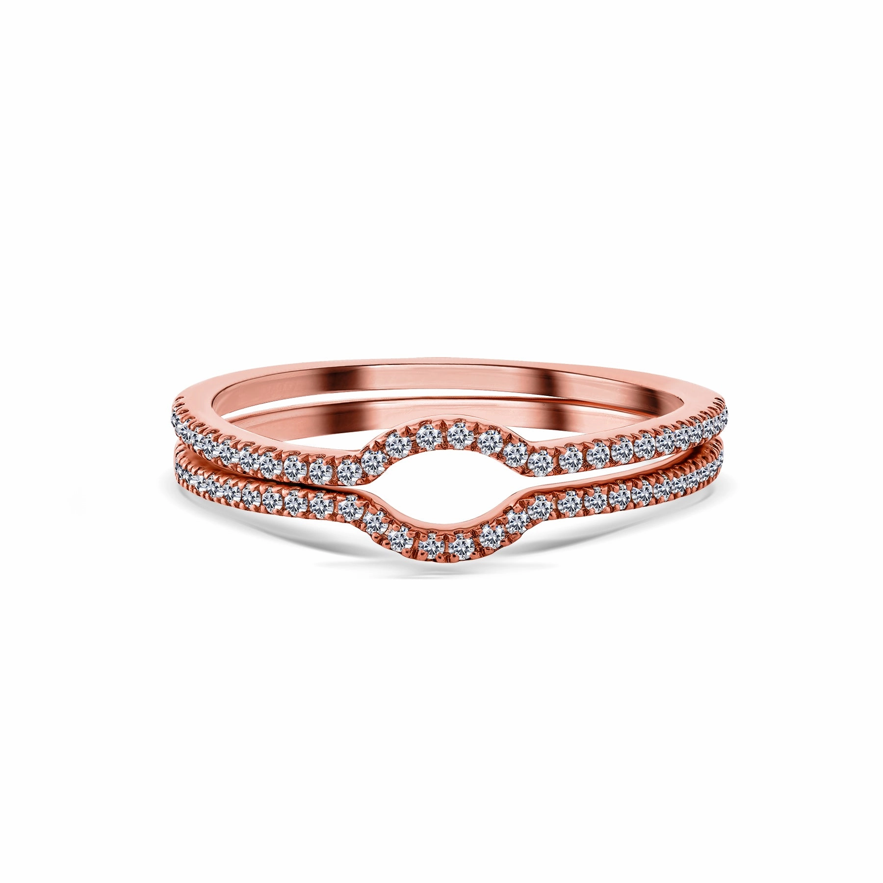 Luxury Appeal Pair of 0.50 Carat Round cut Art Deco Wedding Ring Band