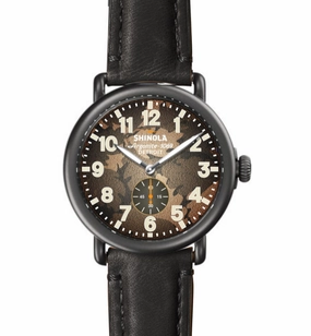 Shinola Watch: Runwell Sub Second 41mm, Black Leather Strap Evening Ensemble Light Touch