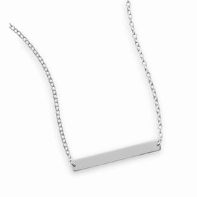 All Ages Party Adornment Bar Necklace Sterling Silver - Adjustable Length
