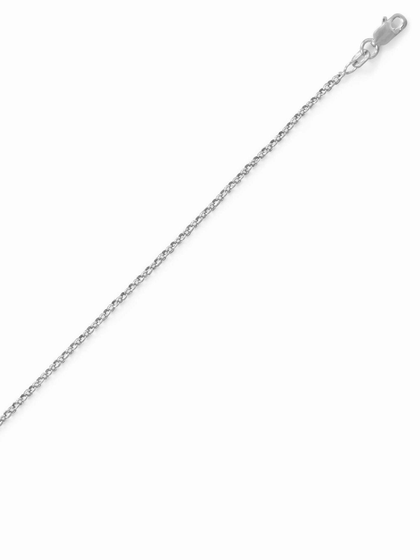 Seasonal Wear Adornment Rolo Chain 1.1mm Necklace Rhodium on Sterling Silver Nontarnish