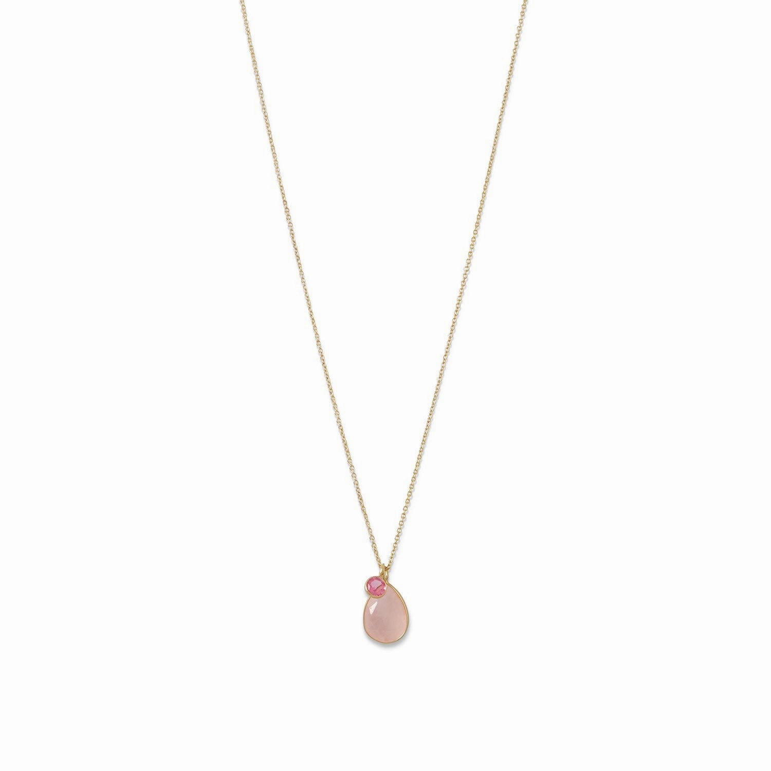 graduation party Rose Quartz Necklace Rose Gold-plated Sterling Silver Adjustable Length