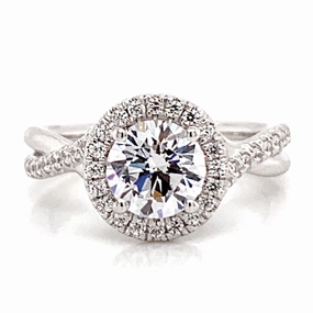 Sparkle Touch Multi Purpose Round Diamond Engagement Ring Setting in White Gold