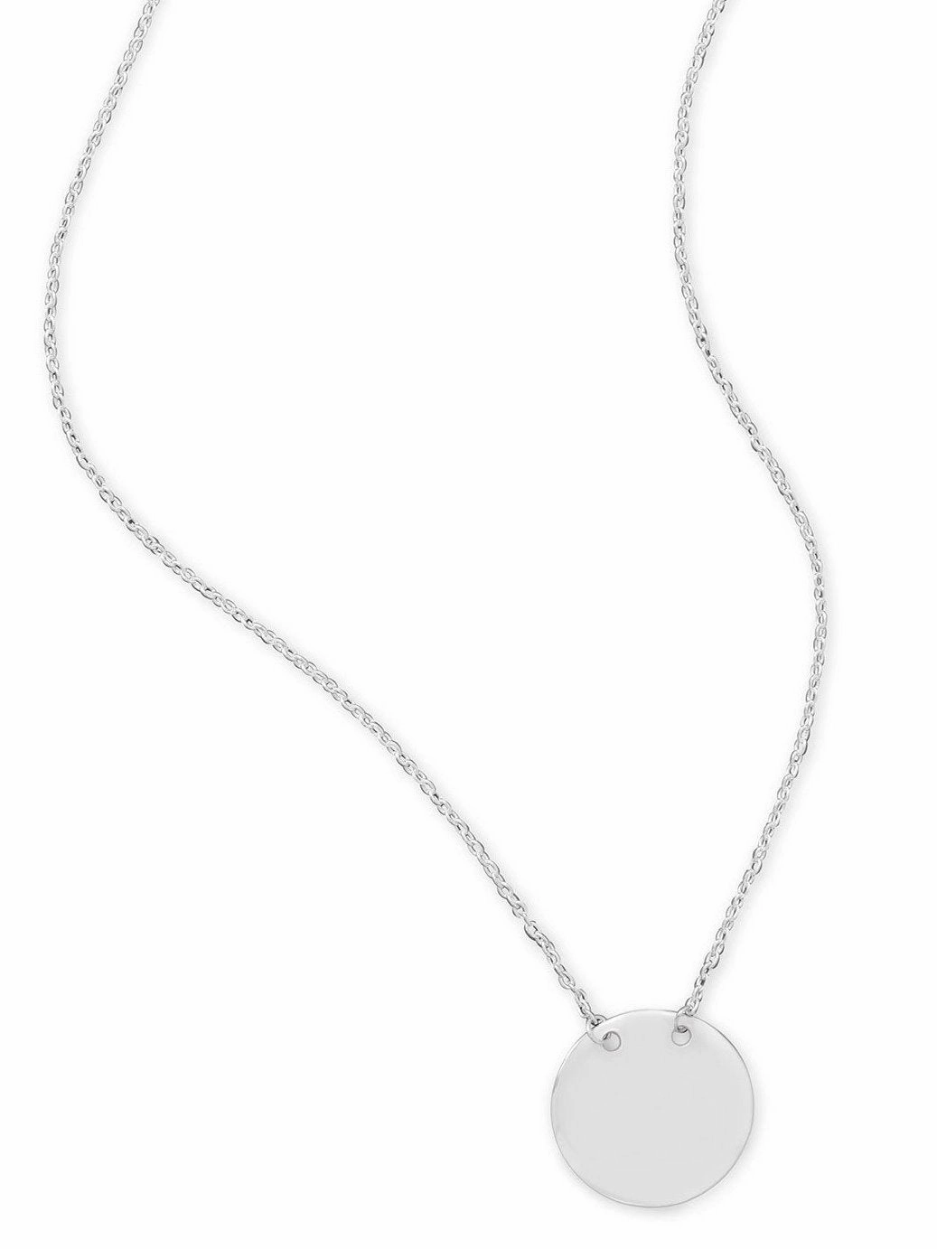 Glamorous Night Vintage Inspired Adornment Round ID Tag Necklace Engraveable Sterling Silver