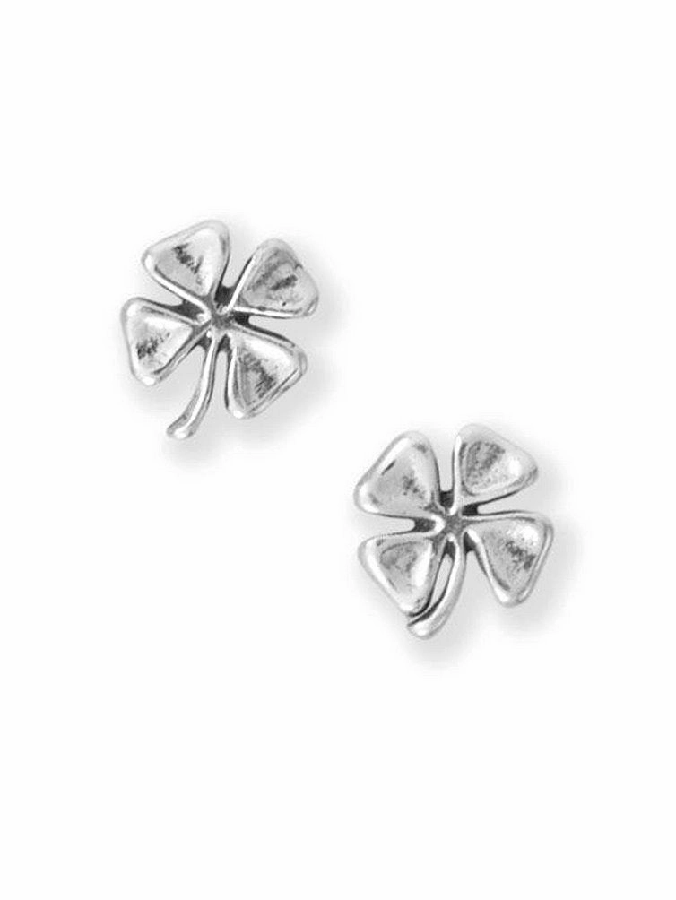 Tiny Jewelry Lucky Four Leaf Clover Stud Earrings Sterling Silver