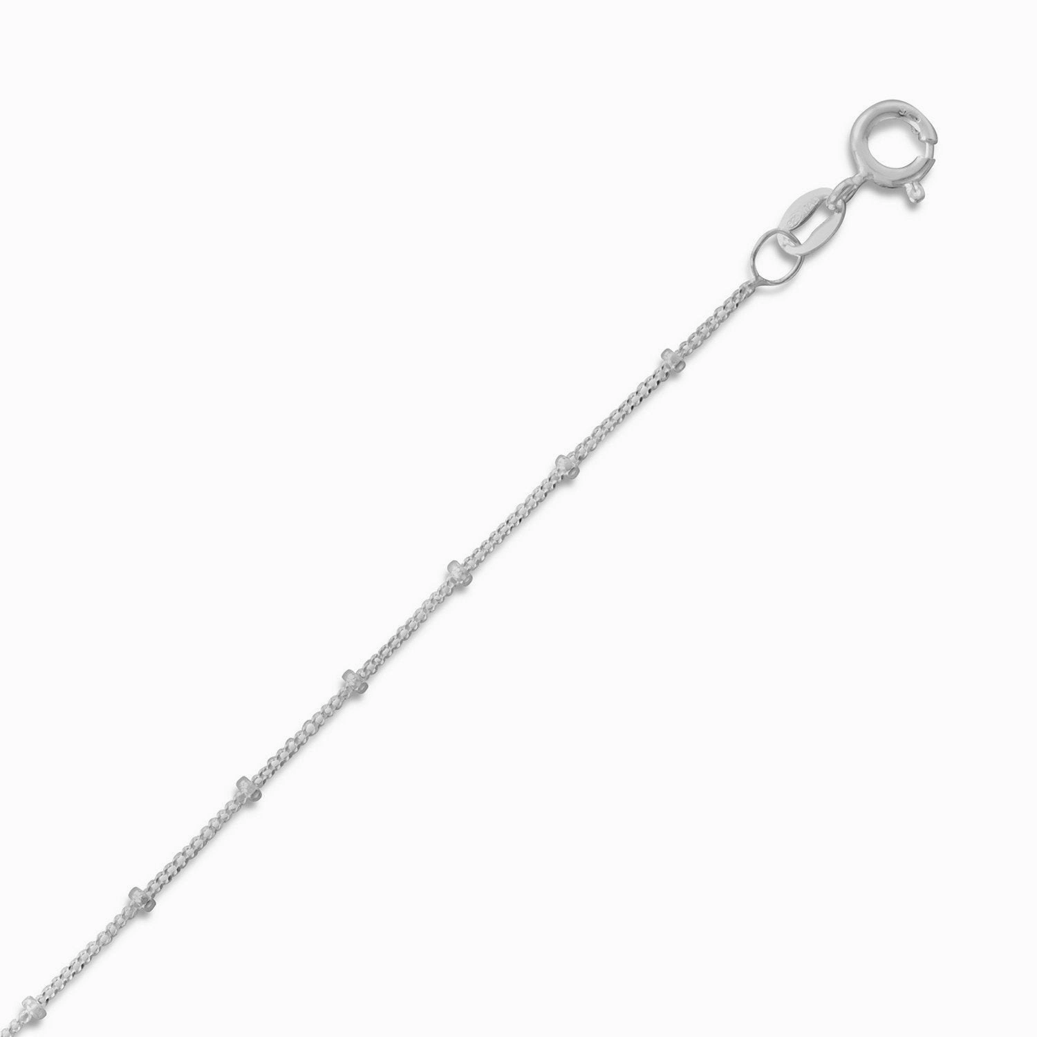 Satellite Chain Anklet Sterling Silver Adjustable Length Casual Fashion