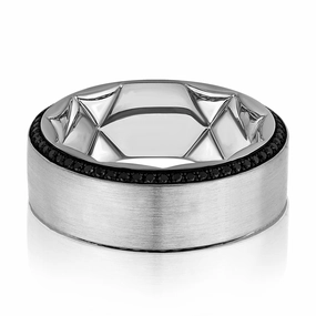 Weekend Outfit All Day Spark A. Jaffe Quilted Wedding Ring in 14K Gray Gold (0.72ctw)