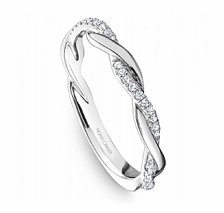 Precious Detail Polished Glam Noam Carver Half Anniversary Diamond Wedding Ring in 14K White Gold (0.20ctw)