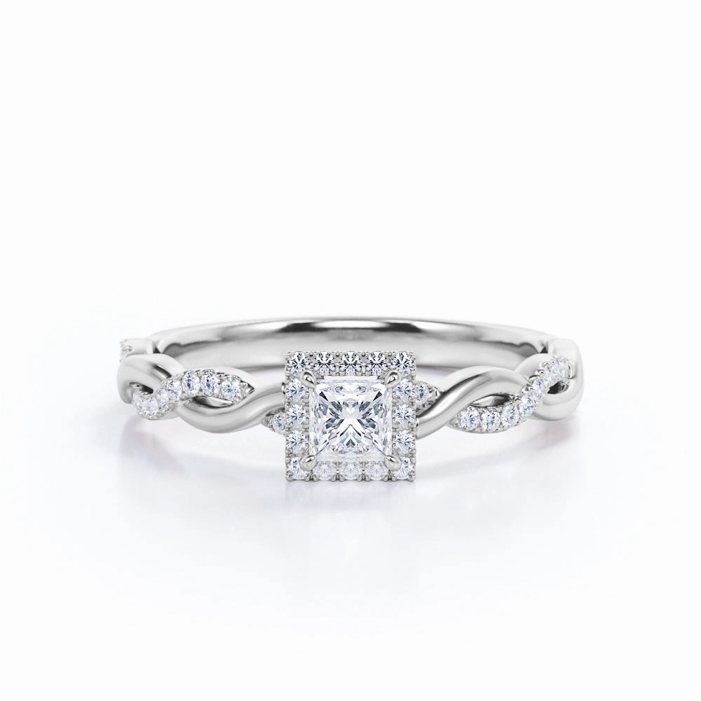 Eternal Article 0.50 Ct Princess Cut Diamond Infinity Engagement Ring