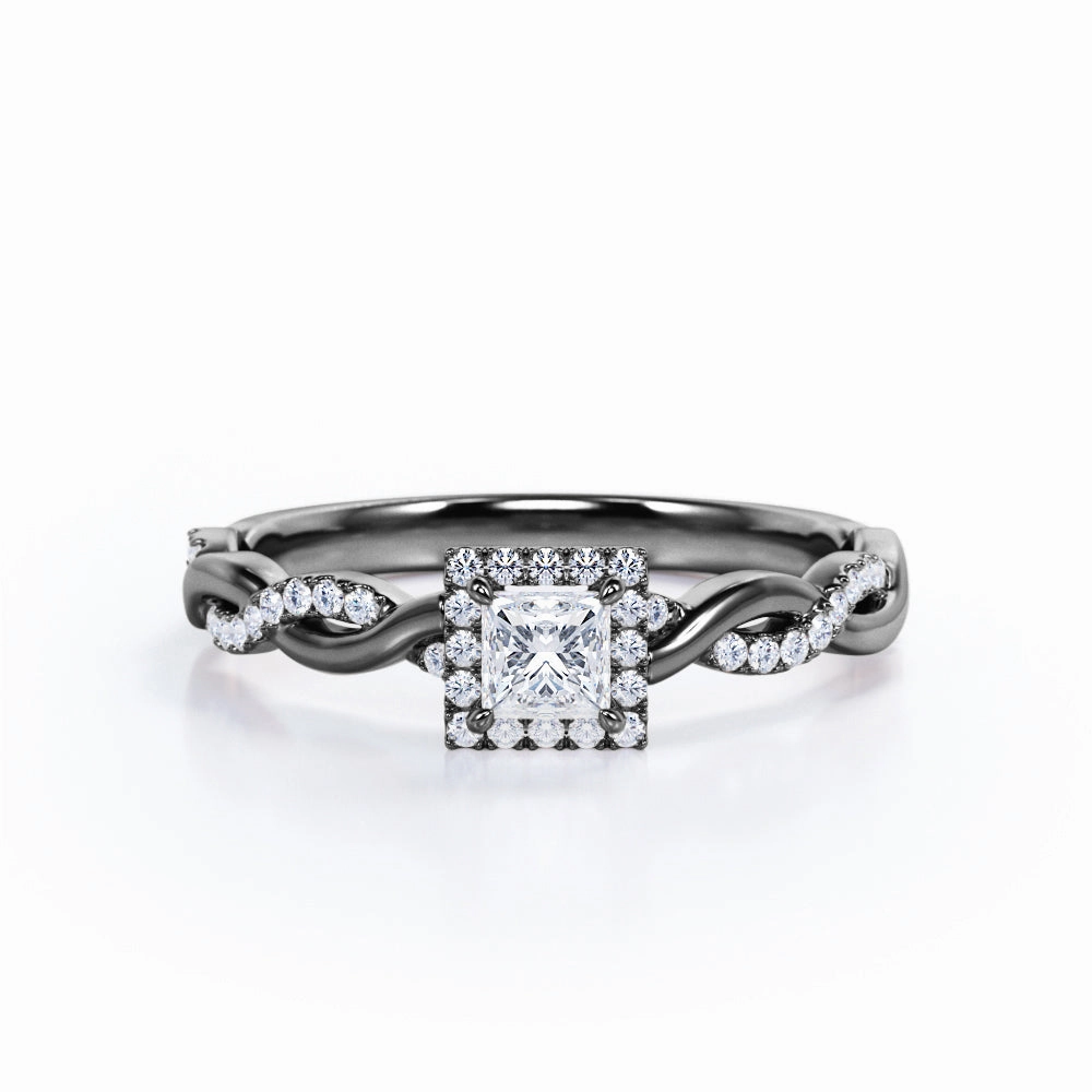 0.50 Ct Princess Cut Diamond Infinity Engagement Ring store brand