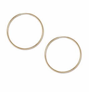 Rustic Jewelry Endless Hoop Earrings 38mm 14k Gold-filled - Made in the USA