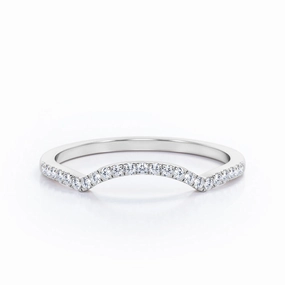 Pave Curved 0.15 TCW Round Half Eternity Wedding Band Cool Accessory Statement Jewelry